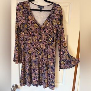 Modcloth Paisley Print V-Neck Dress